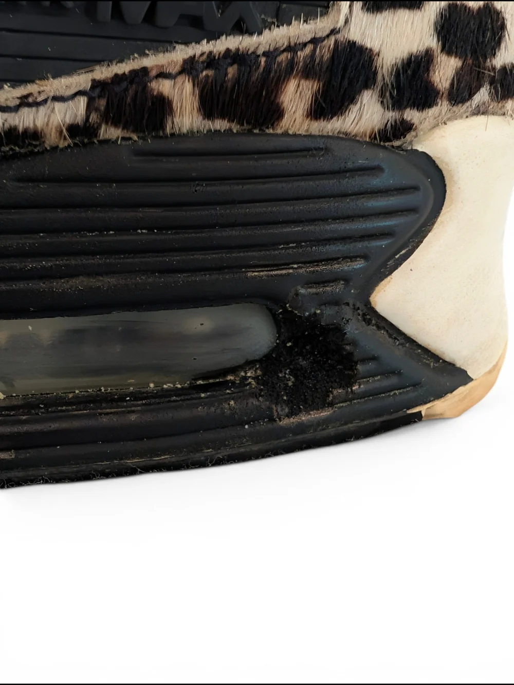 SOLD Vintage Nike Air Max Leather Cow Hide Leopard Print Athletic Sneakers - Picture 9 of 13